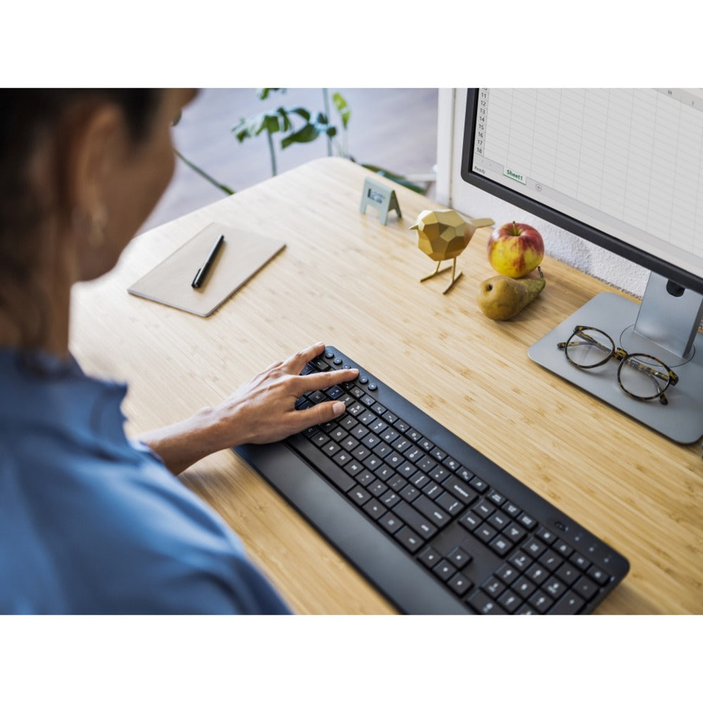 Trust Trezo Comfort kabelloses Tastatur- und Mausset, Desktop-Set (schwarz, US-Layout (QWERTY), 100 %)