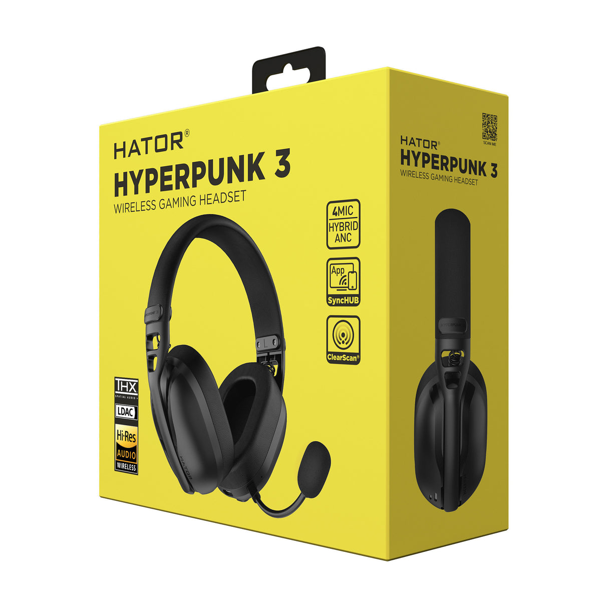 Hator hyperpunk 3 wireless over-ear gaming headset (zwart, 2.4ghz bluetooth 5.4 usb-c)