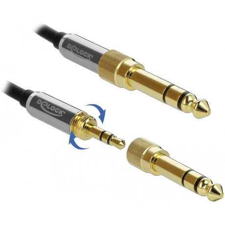Delock Stereokabel 3,5 mm 3 Pin Stecker > 3,5 mm 3 Pin Stecker (schwarz, 3 Meter)