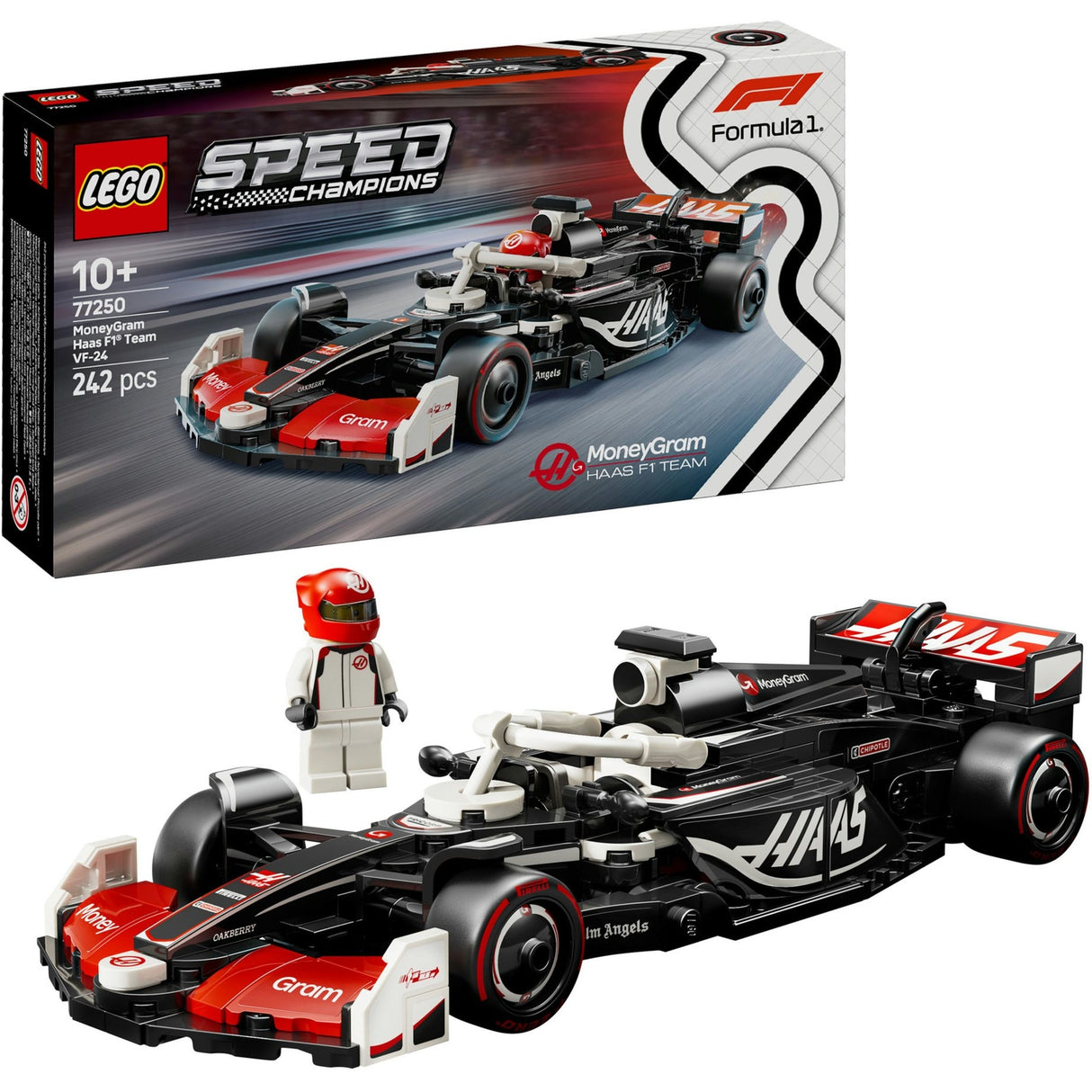Lego Speed Champions 77250 Moneygram Hare F1 Team VF-24 Rennwagen