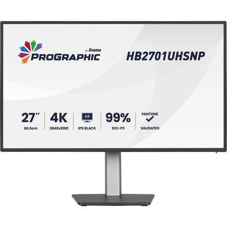 Iiyama Prographic HB2701UHSNP-B1 27 4K-UHD-Monitor (Schwarz (matt), HDMI, DisplayPort, USB-C, Audio)