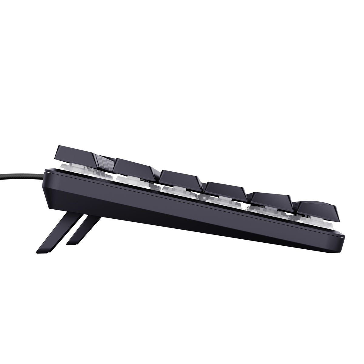 Mechanische Gaming-Tastatur Trust GXT 866 Torix (Schwarz, US-Layout (QWERTY), Huano Red, 100 %, RGB)
