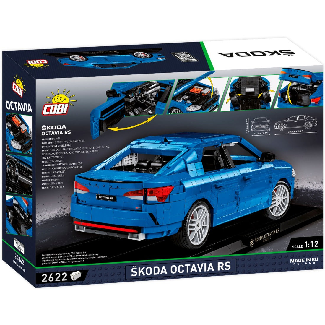 Cobi skoda octavia rs - executive edition constructiespeelgoed (schaal 1:12)