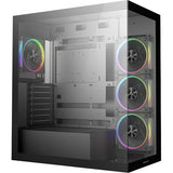 Deepcool cg580 4f v2 midi tower behuizing (zwart | 2x usb-a | 1x usb-c | rgb | tempered glass)