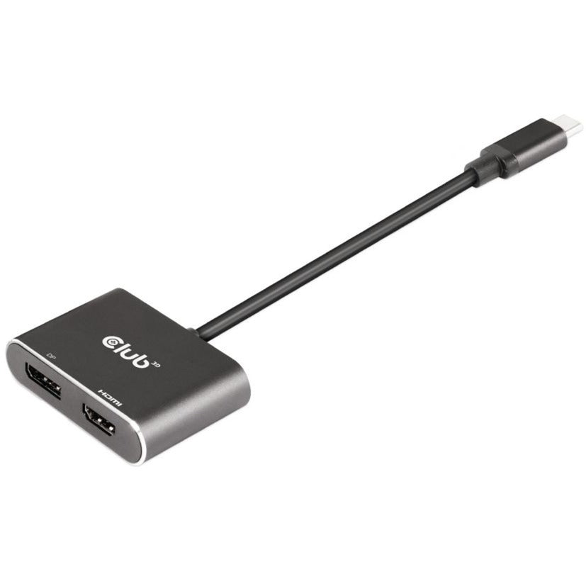 Club 3D MST Hub USB3.2 Gen2 Typ-C (DP Alt-Modus) zu DisplayPort + HDMI 4K60Hz M-F (Schwarz)