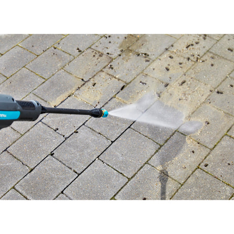 Gardena Aquaclean 24 18 V P4A Premium Set Hochdruckreiniger (Grau Türkis, 14800-31, Batterie im Lieferumfang enthalten)
