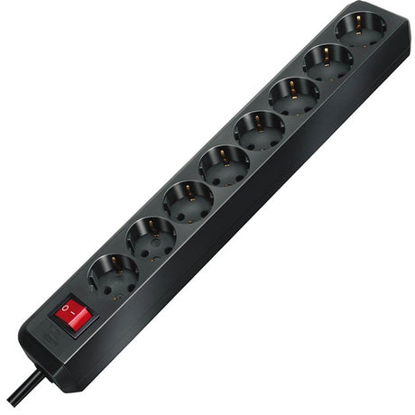 Brennerstuhl Eco-Line Steckdose mit Schalter 8-fach schwarz 3m h05vv-f 3g1,5 - 1159300018