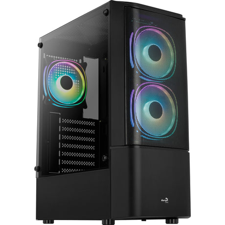 Aerocool Quantum Mesh v3 Midi-Tower-Gehäuse (schwarz grau | 3x USB-A | RGB | Fenster)