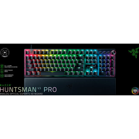 Mechanische Gaming-Tastatur Razer Huntsman V3 Pro RGB (Schwarz, US-Layout (QWERTY), analog optisch Gen 2, 100 %, Double-Shot PBT)