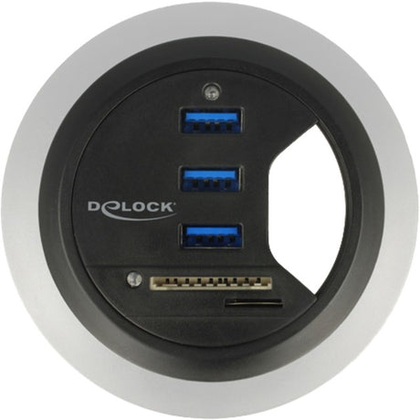 Delock In-Desk-Hub 3 Port USB 3.0 + 2 Slot SD-Kartenleser Kartenleser