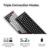 Keychron q6 ultra-p1 8k wireless custom mechanical keyboard (wit, us lay-out (qwerty), silk pom red, 100%, rgb, hot swap, 8k, 2.4 ghz bluetooth 5.2 usb-c)