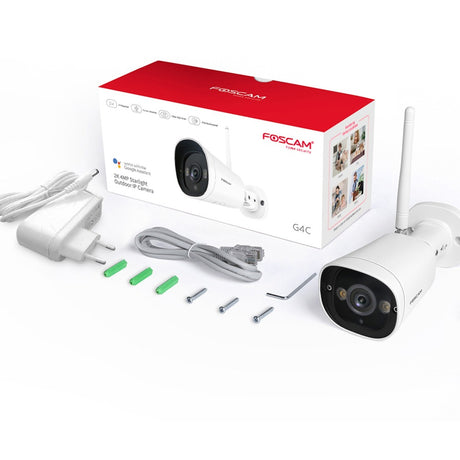 Foscam G4C, 2K Starlight WiFi-Überwachungskamera für den Außenbereich (weiß)