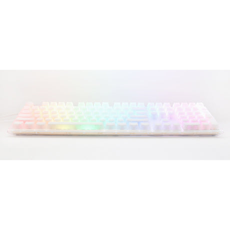 Ducky One 3 Aura White RGB mechanische Tastatur (weiß, US-Layout (QWERTY), Cherry MX Red, 100 %, ABS Double Shot, Hot Swap)