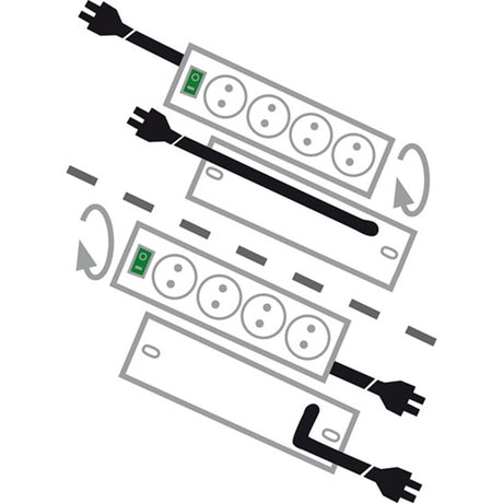Brennerstuhl Primera-Tec Comfort Switch Plus 19.500A Steckdosenleiste mit Überspannungsschutz 7-fach schwarz 2m H05VV-F 3G1,5 2 permanent, 5 schaltbar