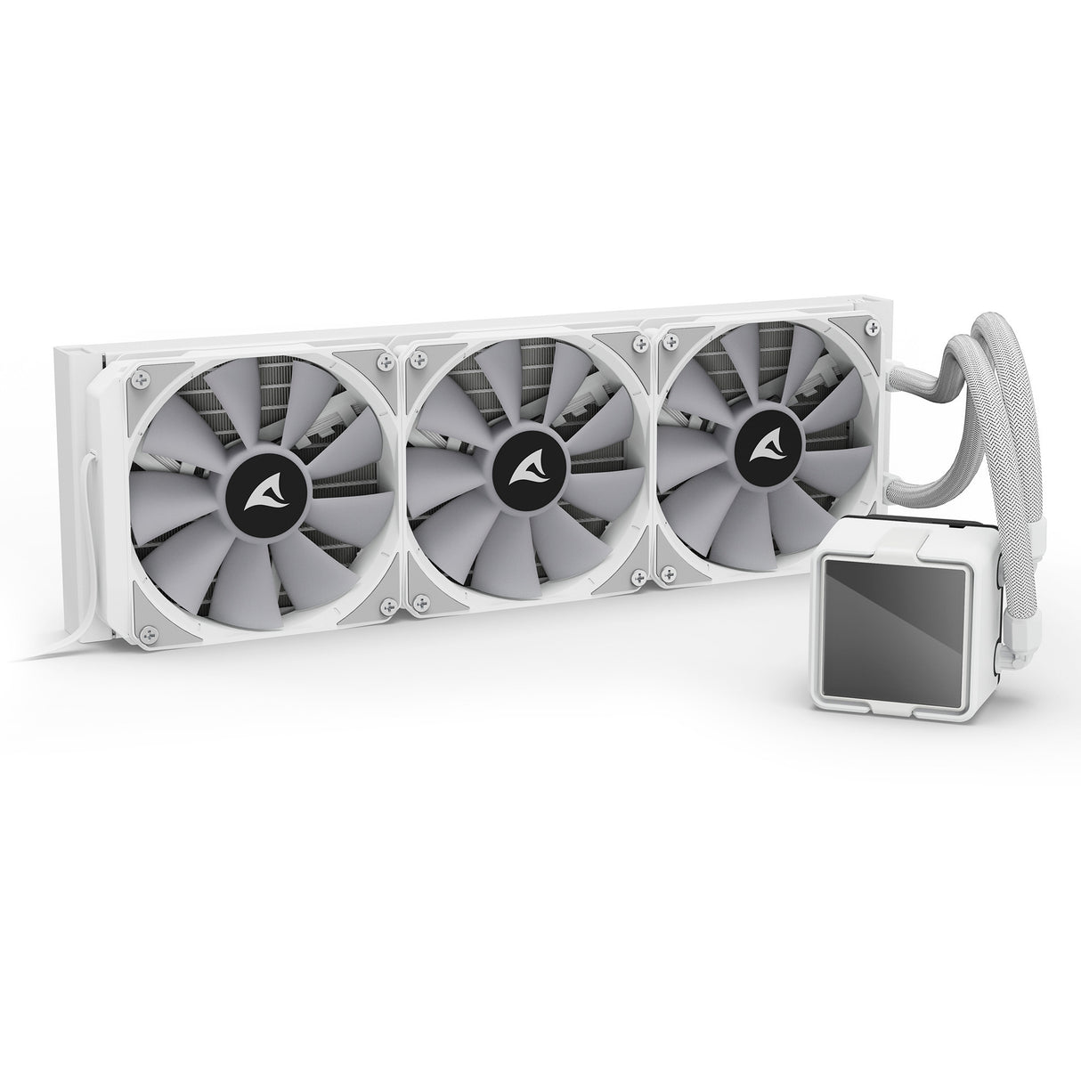 Sharkoon S100 ArGB Wasserkühlung (weiß, 4-Pin-PWM-Lüfteranschluss)