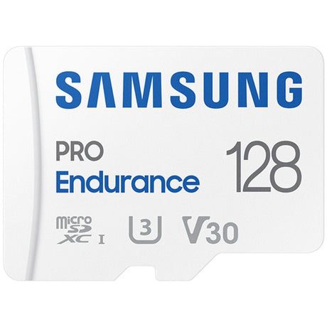 Samsung Pro Endurance 128 GB microSDXC (2022) Speicherkarte (weiß, UHS-I U3, Klasse 10, V30, inkl. SD-Adapter)