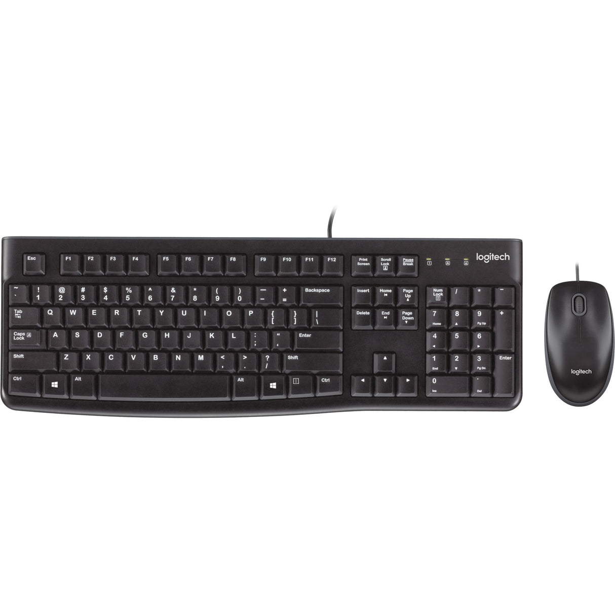Logitech mk120 Desktop-Set (Schwarz, EU-Layout (QWERTZ), Gummikuppel)