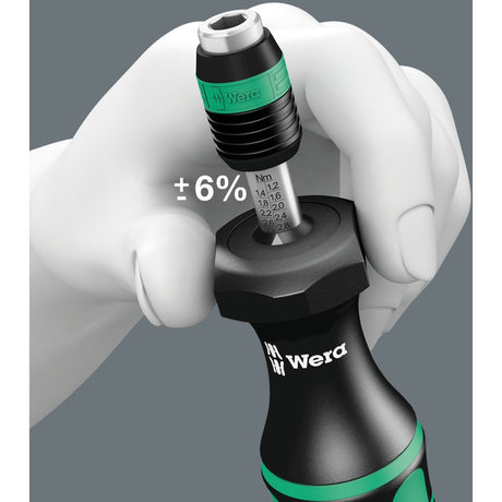 Wera 7441 Kraftform einstellbarer Drehmomentschraubendreher mit Rapidaptor-Schnellwechselhalter, 1 4 Zoll, 1,2 - 3,0 Nm – 1 Stück – 05074701001
