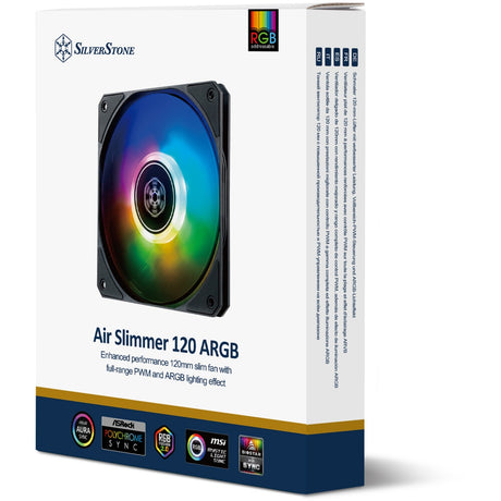 Silverstone Air Slimmer 120 ArGB Gehäuselüfter (schwarz, 120 x 120 x 15 mm, PWM)