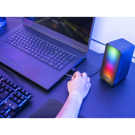 Trust GXT 611 Wezz Illuminated 2.0 RGB-Lautsprecherset PC-Lautsprecher (schwarz, RGB-LEDs)