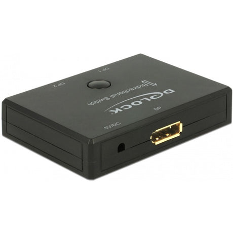 Delock Displayport 2 - 1 Switch bidirektionaler 4k 60 Hz Displayport Switch (schwarz)