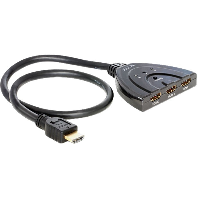Delock HDMI 3 > 1 Schalter HDMI Schalter (schwarz, 60 Zentimeter)