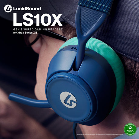 Powera Lucidsound LS10X Gen 2 Kabelgebundenes Gaming-Headset – Mariner Blue Over-Ear-Gaming-Headset (Dunkelblau Hellblau, Xbox Series X|S, Xbox One, PC)