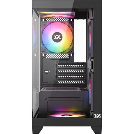 Xyz PC Gear Titanium View Lite Midi-Tower-Gehäuse (schwarz | 2x USB-A | gehärtetes Glas)