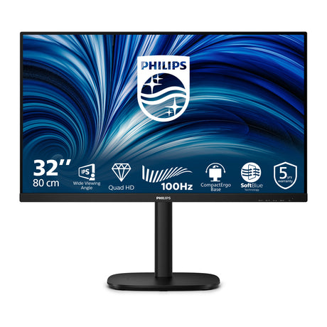 Philips 32b2n3500 31.5 monitor (zwart, 2x hdmi, displayport, 3x usb-a, usb-b)
