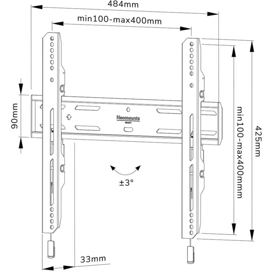 Neomounts Wählen Sie WL30S-850BL14 Flatwandstütze