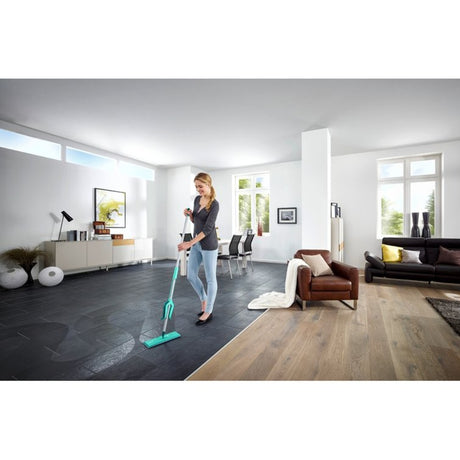Leifheit Picobello Bodenwischer S Micro Duo mit Stiel – 27 cm Wischbreite – Türkis – Grau