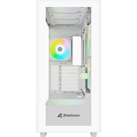 Sharkoon Rebel C60 RGB Midi-Tower-Gehäuse (weiß | 2x USB-A | 1x USB-C | RGB | gehärtetes Glas)