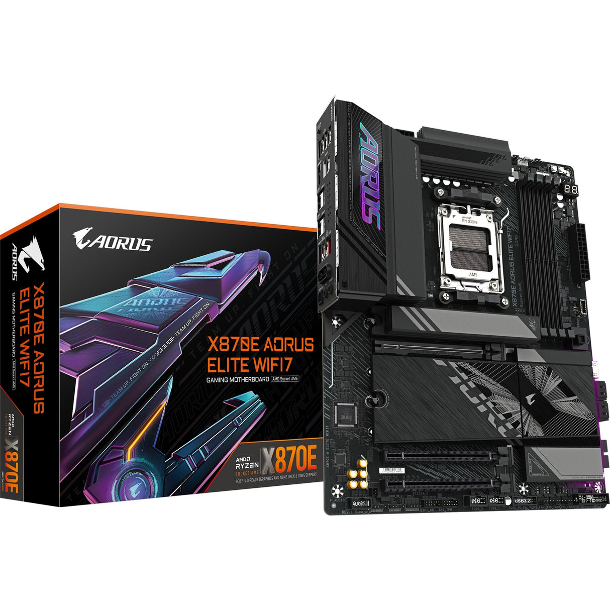 Gigabyte x870e a Elite WiFi7, ATX, AMD AM5, x870, 4x DDR5, USB4, 2,5 GBE, Wi-Fi 7, PCIe 5.0