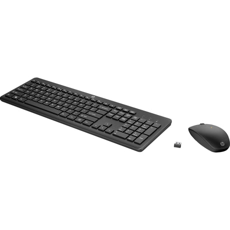 HP 235 Wireless-Maus- und Tastatur-Kombi-Desktop-Set (Schwarz, Be-Layout (Azerty), Kolben, 100 %)