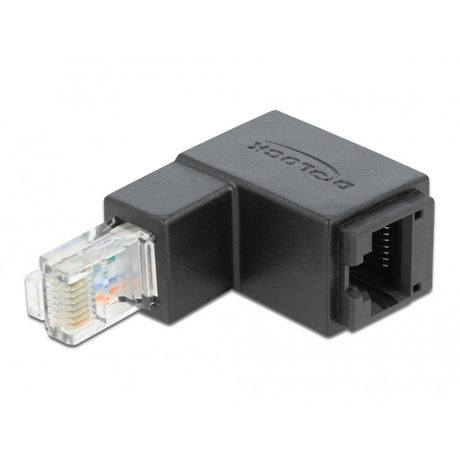 Delock Adapter RJ-45 Cat.6 Stecker > Buchse, 90° (schwarz)