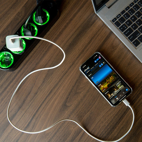 Shelly Steckdosenleiste Gen4 Steckdosenleiste (schwarz, WLAN, Bluetooth, Zigbee)