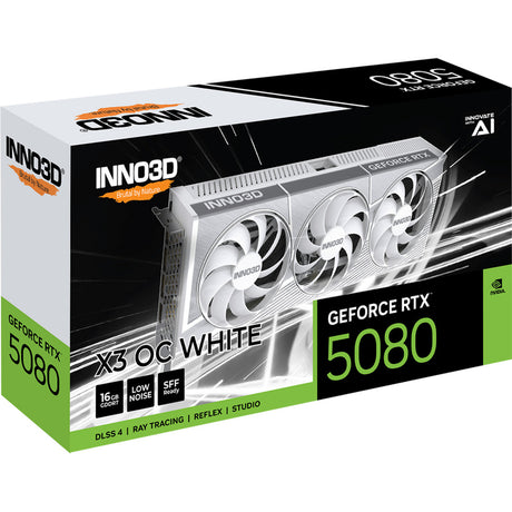 Inno3d n50803-16d7x-17605211 Geforce RTX 5080 x3 OC weiß, ATX, 16 GB, GDDR7, 256-Bit, PCIe 5, 360 W