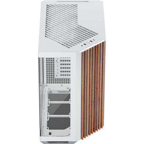 Apnx v1-w-wt-v1 Midi-Tower-Gehäuse (weiße Holzfarbe | 2x USB-A | 1x USB-C | Fenster)