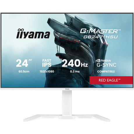 Iiyama G-Master Red Eagle GB2471HSU-W1 23,8 Gaming-Monitor (weiß (matt), 2x HDMI, Display-Port, USB-A, USB-C, 240 Hz)