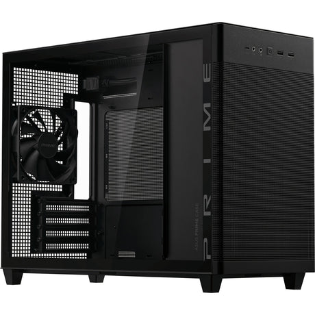 Asus Prime Ap201 Mini-Tower-Gehäuse (schwarz | 2x USB-A | 1x USB-C | gehärtetes Glas)