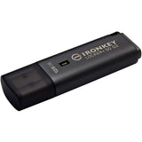 Kingston ironkey locker+ 50 g2 usb flash drive 128 gb usb-stick (antraciet, usb-a 3.2 gen 1)