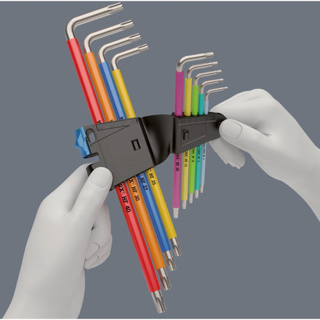 Wera Innensechskantschlüsselsatz Torx 3967 9 TX SXL Multicolour HF Edelstahl 1 (9-teilig, Torx T8 bis T40)