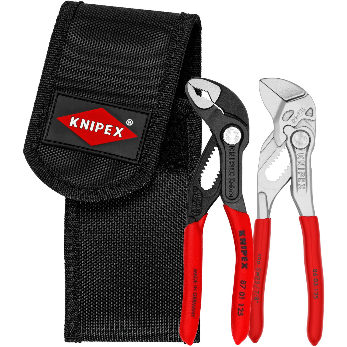Knipex Minizangen-Set im Werkzeuggürtel (rot schwarz)