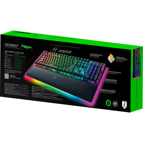 Mechanische Gaming-Tastatur Razer Blackwidow V4 Pro RGB (Schwarz, US-Layout (QWERTY), Gelb, 100 %)