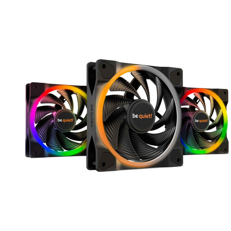 Ruhig sein! Light Wings PWM High-Speed-RGB-Gehäuselüfter (schwarz, 3 Stück, 120 x 120 x 25 mm)