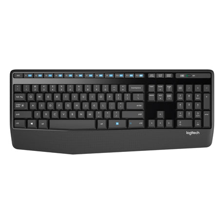 Logitech mk345 comfort wireless keyboard and mouse combo desktopset (zwart, us-international lay-out (qwerty), 100%)