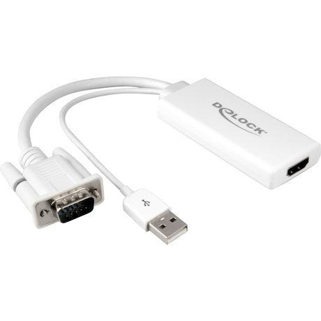 Delock VGA + Audio > HDMI Adapter (weiß, 0,25 Meter)