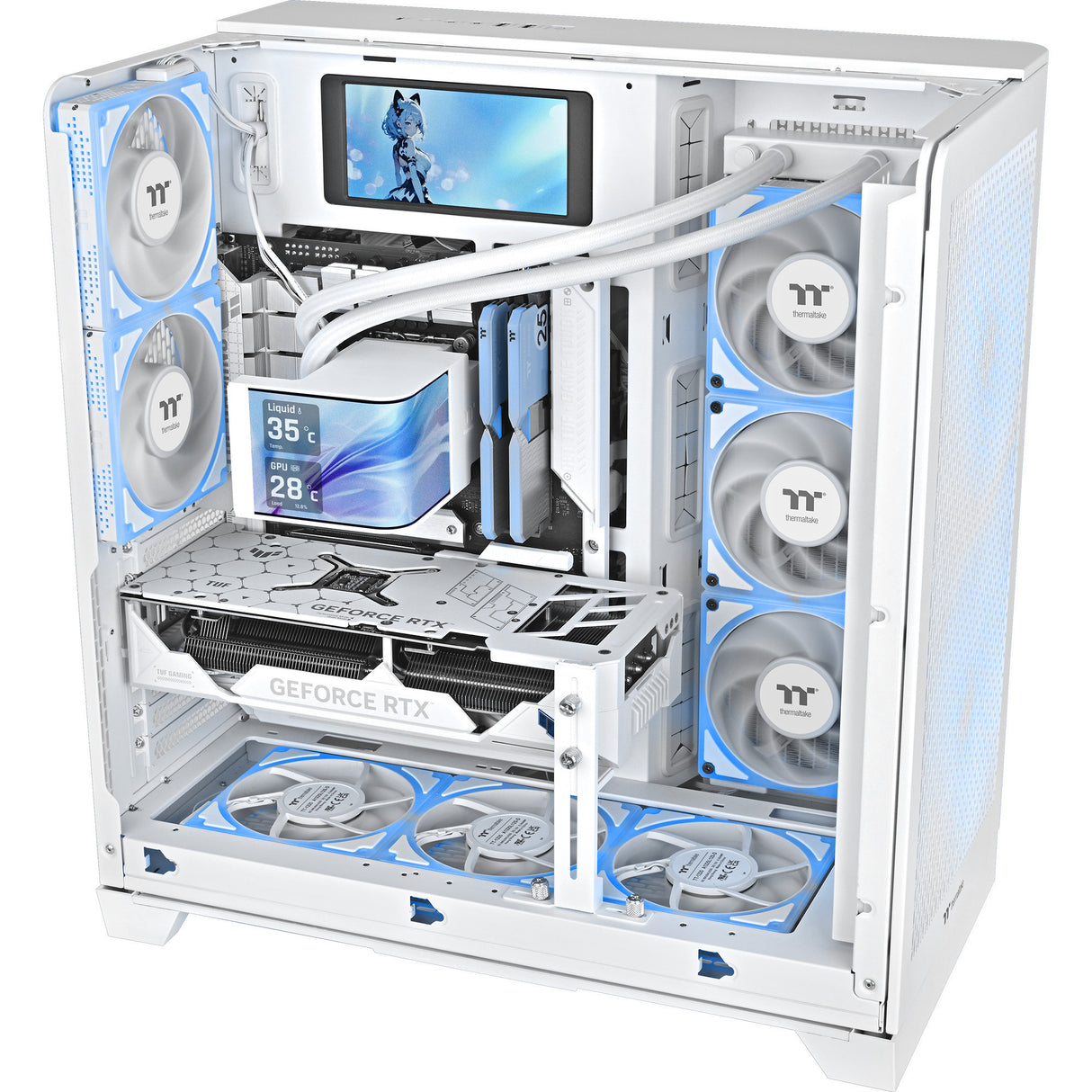 Thermaltake magcurve 360 ultra argb sync aio liquid cooler - snow edition waterkoeling (wit)