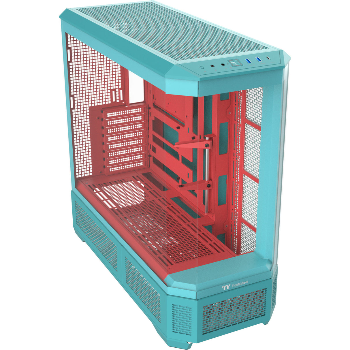 Thermaltake View 600 tg Mint Strawberry Big-Tower-Gehäuse (Mint Berry | 2x USB-A | 1x USB-C | gehärtetes Glas)