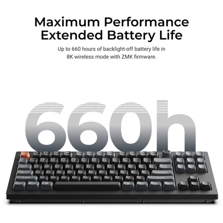Keychron v3 Ultra 8K kabellose, benutzerdefinierte mechanische Tastatur (schwarz, US-Layout (QWERTY), Seidenpom-Banane, 80 % (TKL), RGB, Hot-Swap, 2,4 GHz | Bluetooth 5.3 | USB-C)